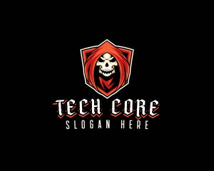 Evil Skull Shield logo design