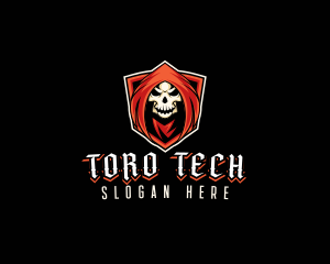 Evil Skull Shield logo design