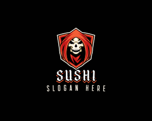 Evil Skull Shield logo design