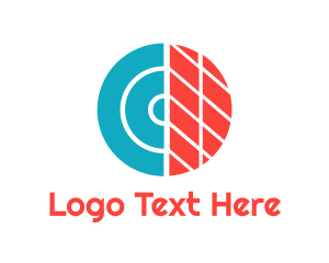 Database - Blue Red Disc Symbol logo design