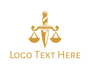 Court - Dagger Law Scale logo design