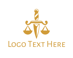Weapon - Dagger Law Scale logo design