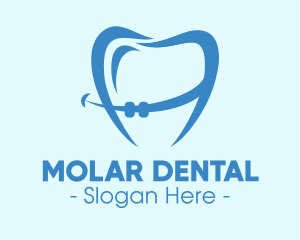 Molar - Orthodontist Dental Tooth Braces logo design