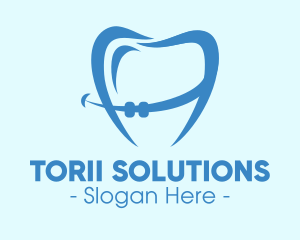 Orthodontist Dental Tooth Braces logo design