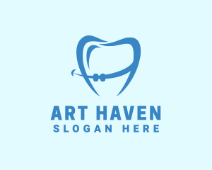 Orthodontist Dental Tooth Braces logo design