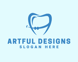 Orthodontist Dental Tooth Braces logo design