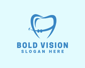 Orthodontist Dental Tooth Braces logo design