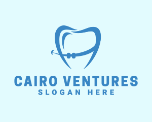 Orthodontist Dental Tooth Braces logo design