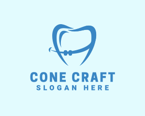 Orthodontist Dental Tooth Braces logo design