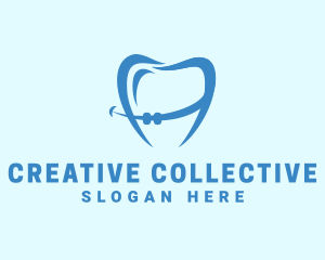 Orthodontist Dental Tooth Braces logo design