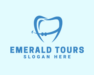 Orthodontist Dental Tooth Braces logo design