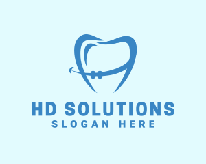 Orthodontist Dental Tooth Braces logo design