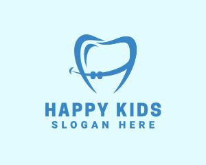 Orthodontist Dental Tooth Braces logo design