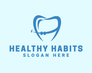 Orthodontist Dental Tooth Braces logo design