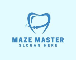 Orthodontist Dental Tooth Braces logo design