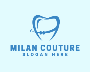 Orthodontist Dental Tooth Braces logo design