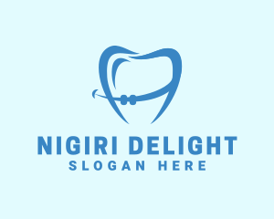 Orthodontist Dental Tooth Braces logo design