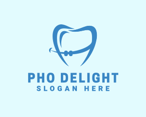 Orthodontist Dental Tooth Braces logo design