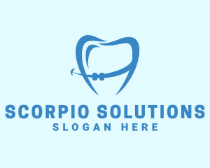 Orthodontist Dental Tooth Braces logo design