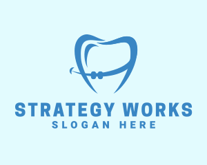 Orthodontist Dental Tooth Braces logo design