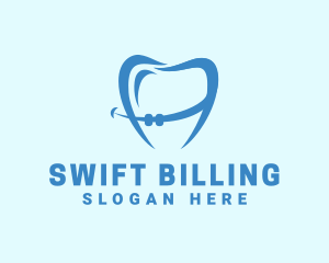 Orthodontist Dental Tooth Braces logo design