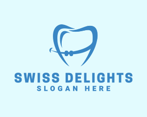 Orthodontist Dental Tooth Braces logo design