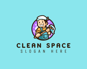 Tidy - Mop Man Cleaning logo design