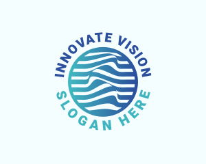 Blue Innovation Wave logo design