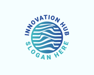 Blue Innovation Wave logo design