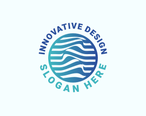 Blue Innovation Wave logo design