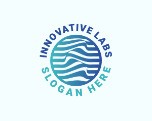 Blue Innovation Wave logo design