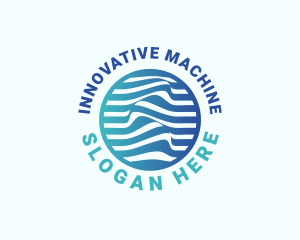 Blue Innovation Wave logo design