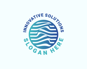 Blue Innovation Wave logo design