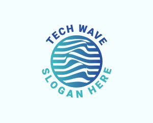 Blue Innovation Wave logo design