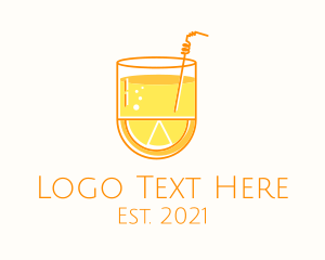 Juice Cafe - Lemon Orange Juice Drink logo design