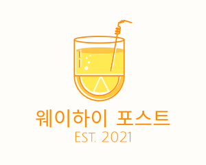 Lemon Orange Juice Drink logo design