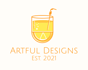 Lemon Orange Juice Drink logo design