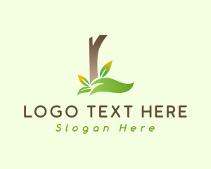 Beverage - Nature Leaf Letter L logo design