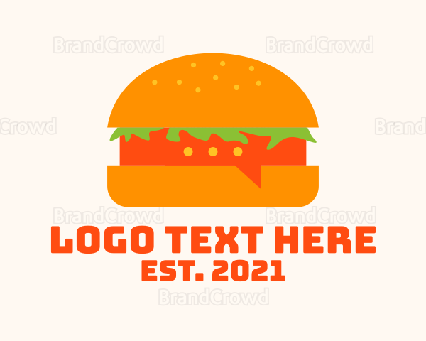 Hamburger Food Chat Logo