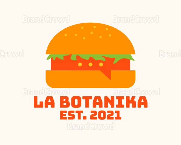 Hamburger Food Chat Logo