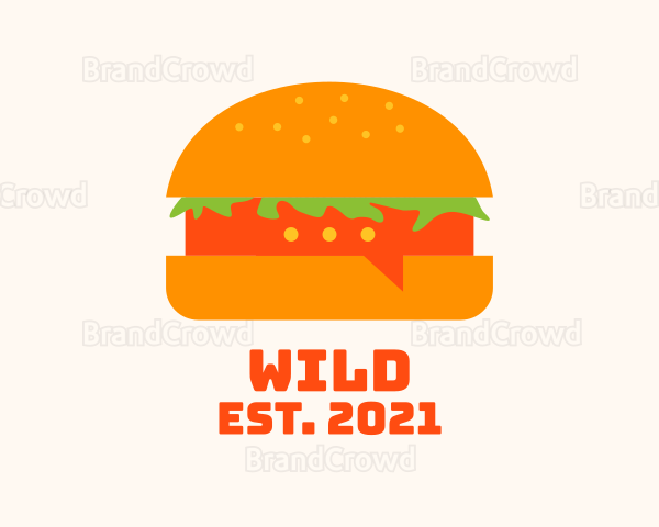 Hamburger Food Chat Logo