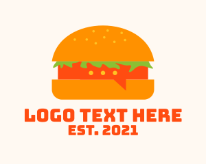 Messaging - Hamburger Food Chat logo design