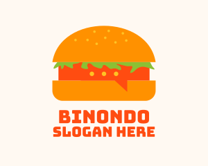 Hamburger Food Chat  Logo
