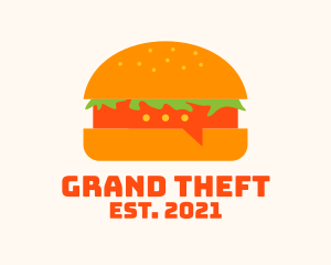 Social Media - Hamburger Food Chat logo design