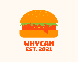 Message - Hamburger Food Chat logo design