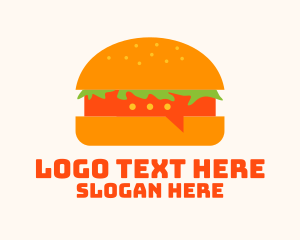 Hamburger Food Chat  Logo