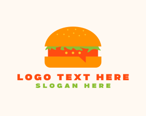 Baker - Hamburger Food Chat logo design