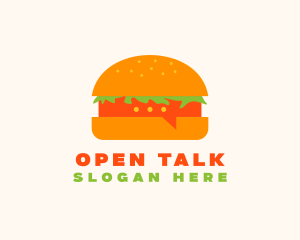 Hamburger Food Chat  logo design