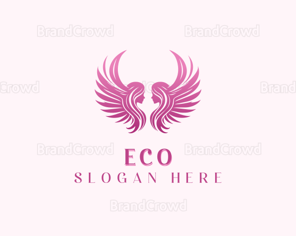 Angel Wings Woman Logo