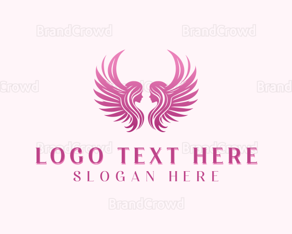 Angel Wings Woman Logo